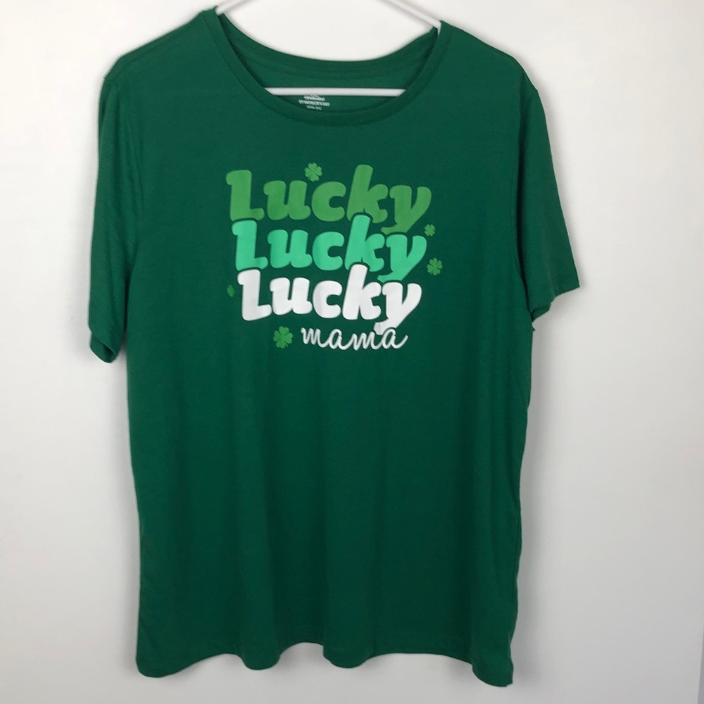 Way to Celebrate Lucky Mama St. Patrick’s Day Short Sleeve Tee - Size 22 or XXXL